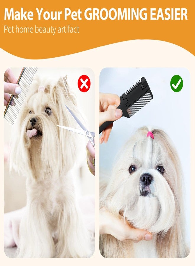 sodknow 2-in-1 Pet Grooming Comb for Dogs and Cats - 2 Combs with 20 Extra Blades for Trimming and Grooming - Image 5